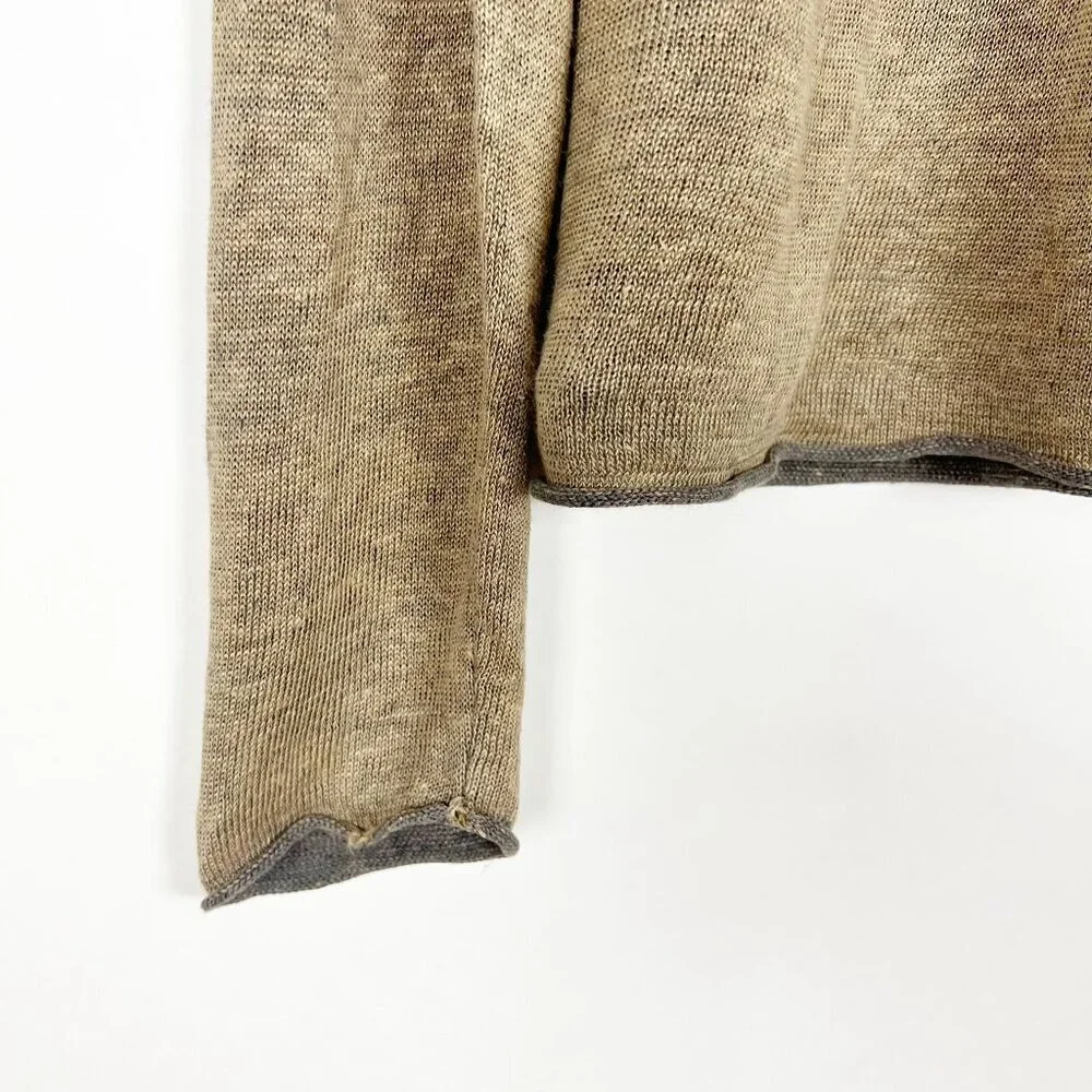 Oska 100% Linen Sweater Women's 4 | US 12/14 Tan Crewneck Neutral Regular Fit